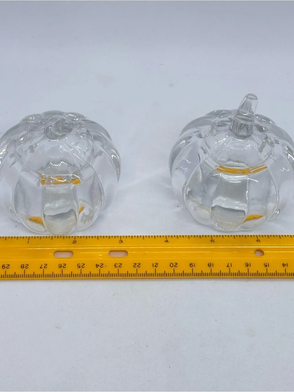 Godinger SHANNON CRYSTAL of Ireland Lead Crystal Pumpkin Salt/Pepper Shaker Set